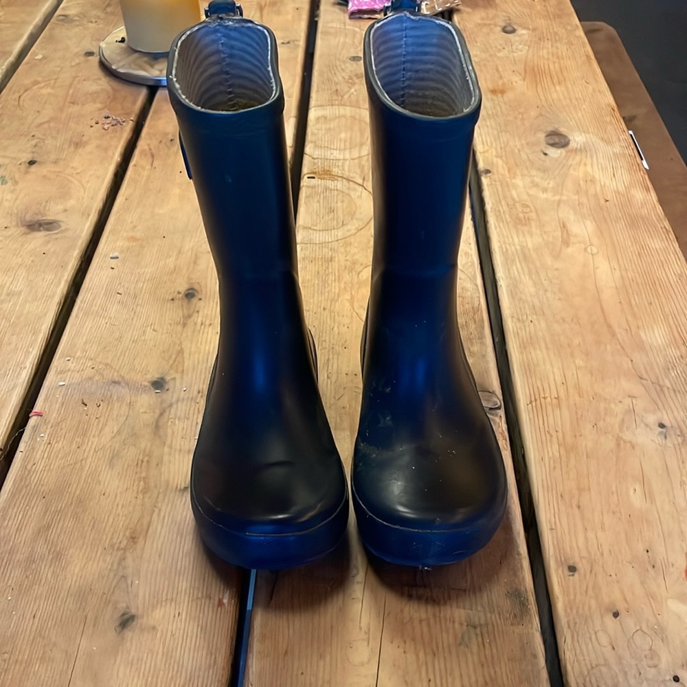 Little Kid Size 10 Bisgaard Rubber Boots. Navy Blue.